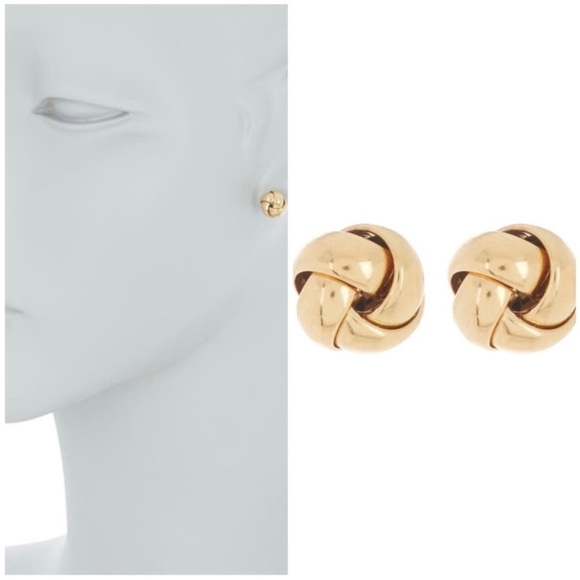 NWT ADORNIA 14k Gold Plated Sterling Silver Knot Earrings - Picture 3 of 9